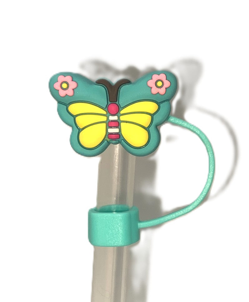 Turquoise Teal Butterfly Straw Topper
