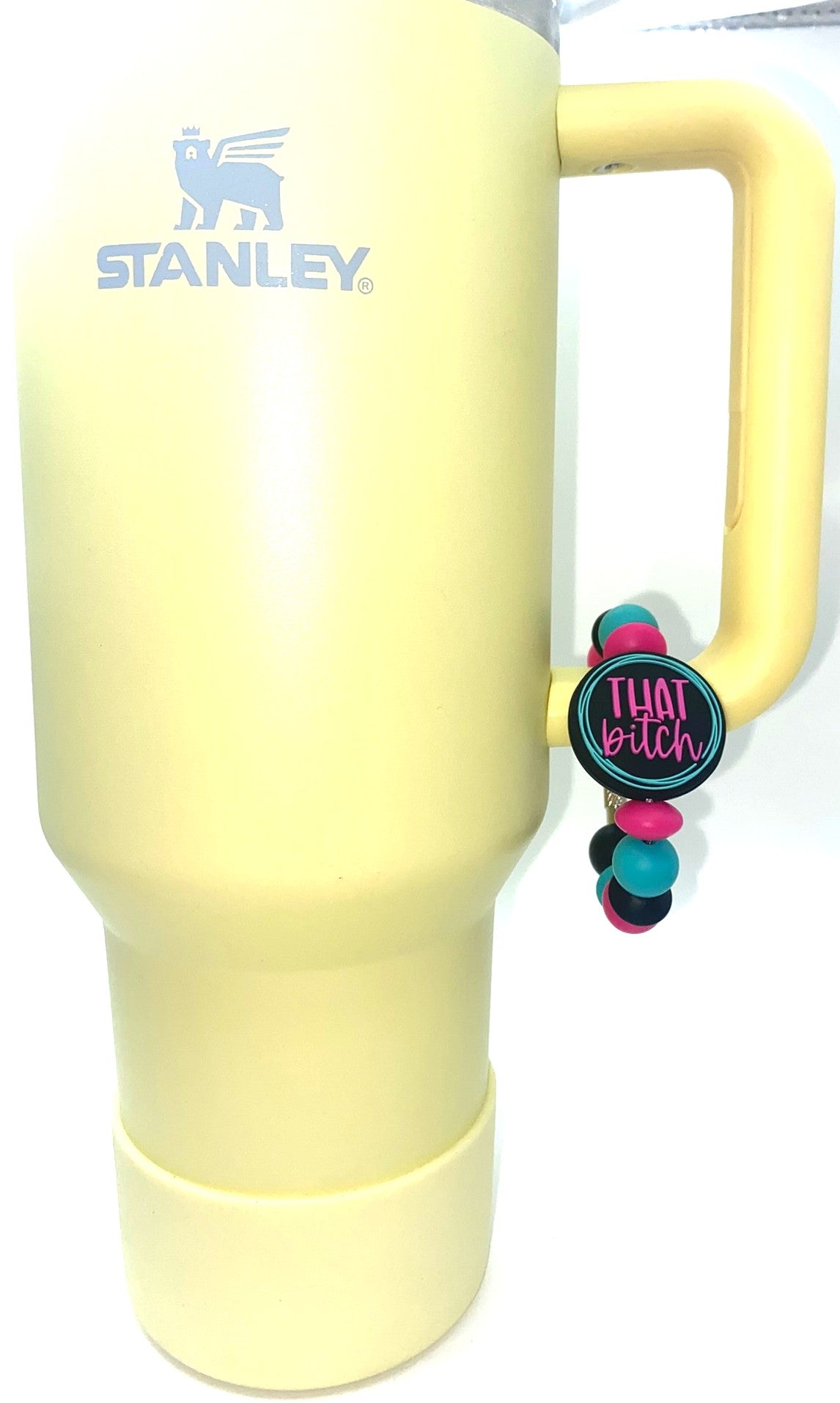 That Bitch Black & Pink Stanley Tumbler Cup Handle Charm