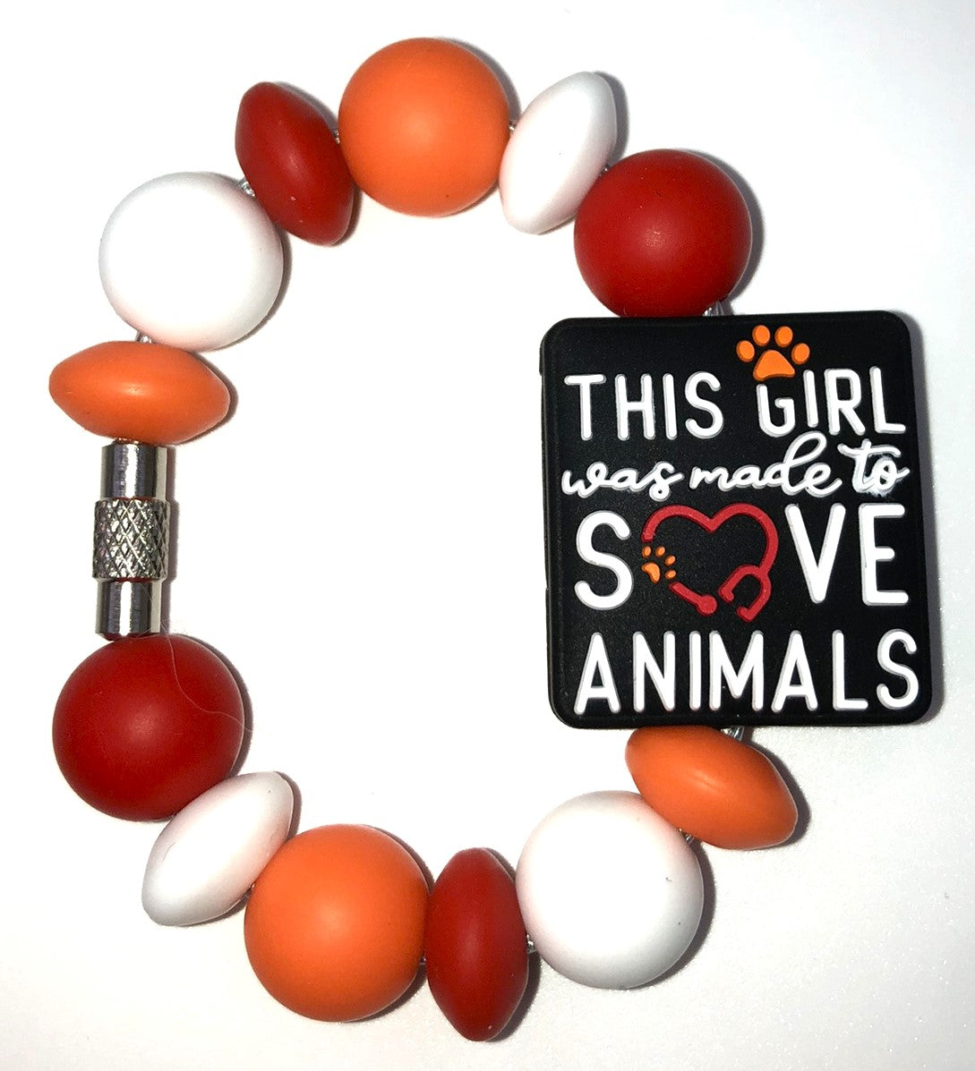 This Girl Was Made To Save Animals Stanley Tumbler Cup Handle Charm