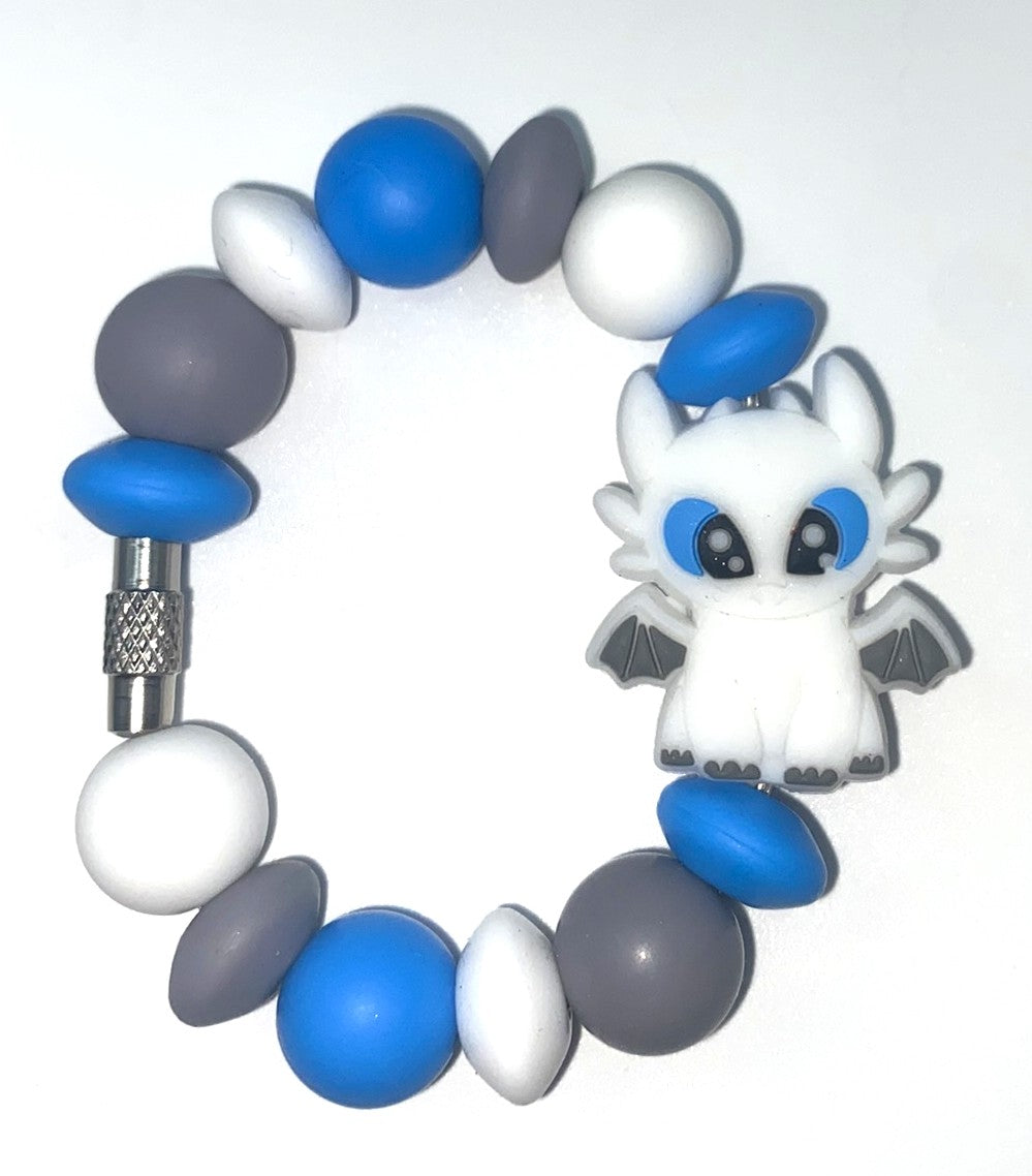 White Girl Dragon Cartoon Stanley Tumbler Cup Handle Charm