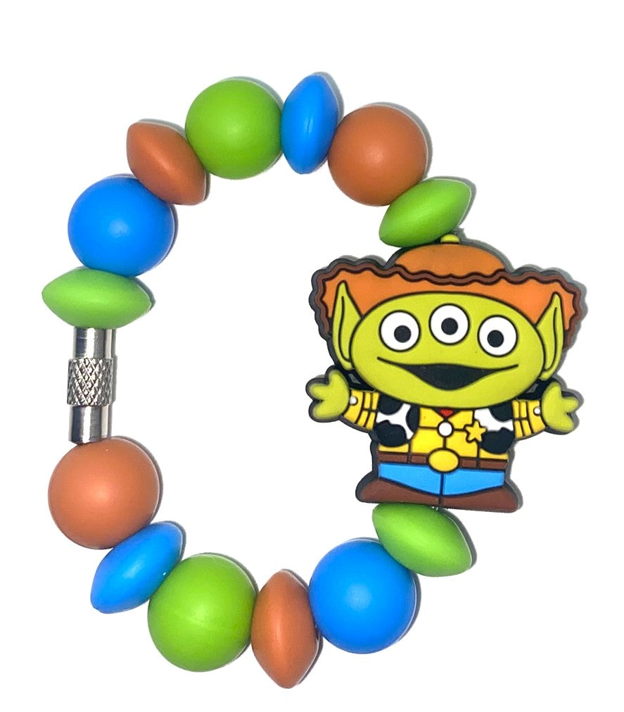 Green Alien Cowboy Toy Movie Stanley Tumbler Cup Handle Charm