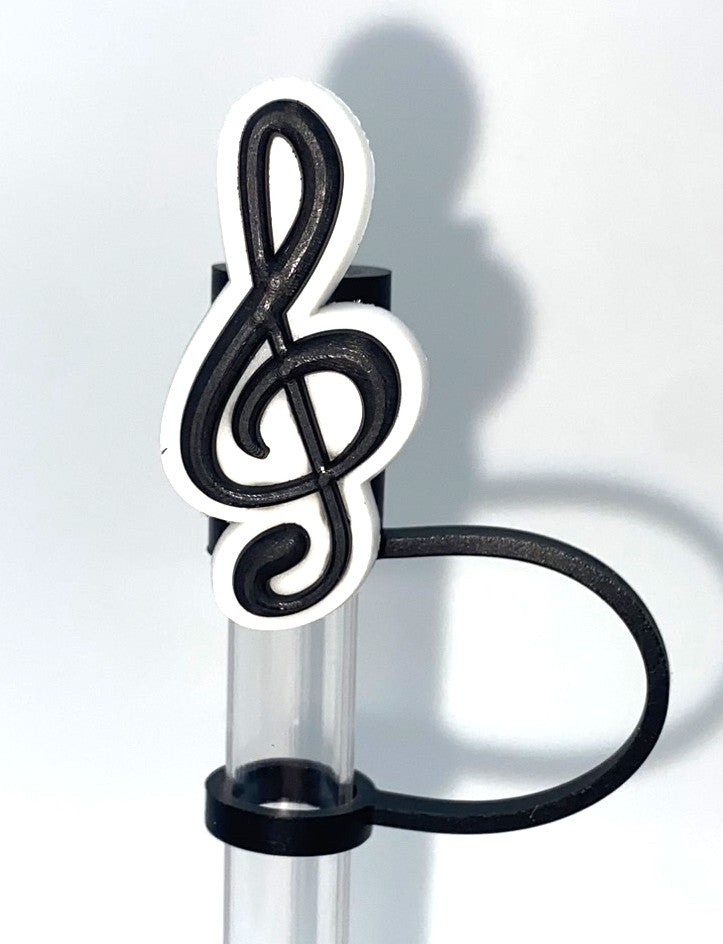 Treble Clef Music Note Straw Topper