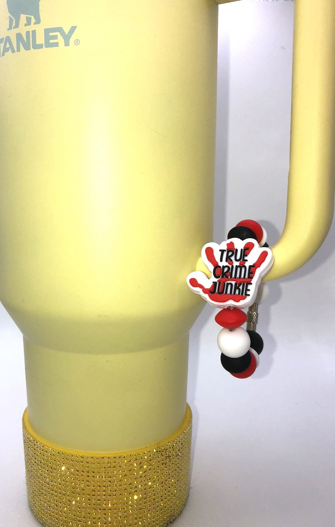 True Crime Junkie Bloody Handprint Stanley Tumbler Cup handle Charm