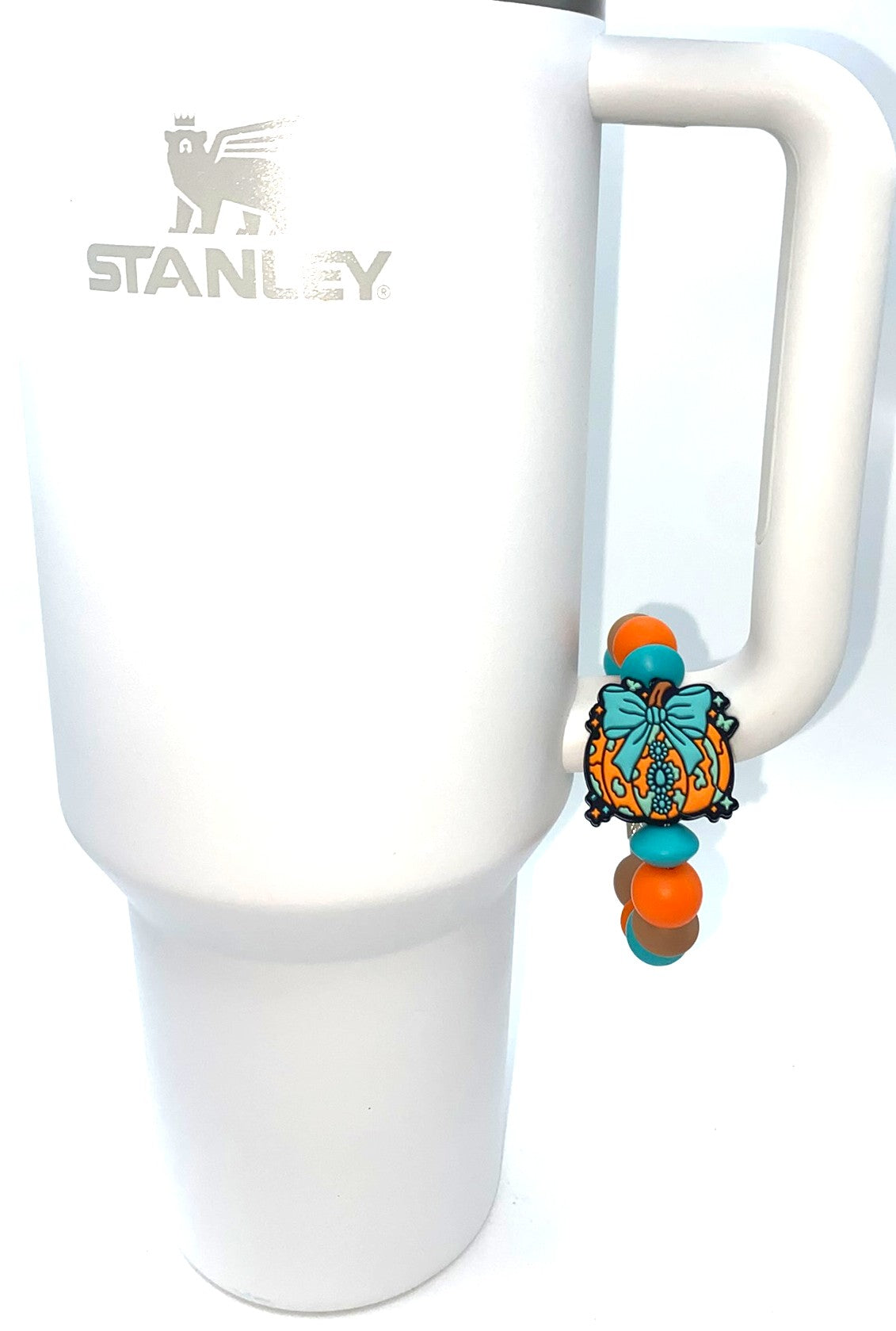 Turquoise Coquette Bow Western Pumpkin Stanley Tumbler Cup Handle Charm