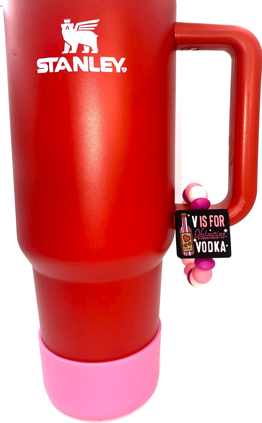 V Is For Vodka Funny Valentine Stanley Tumbler Cup Handle Charm