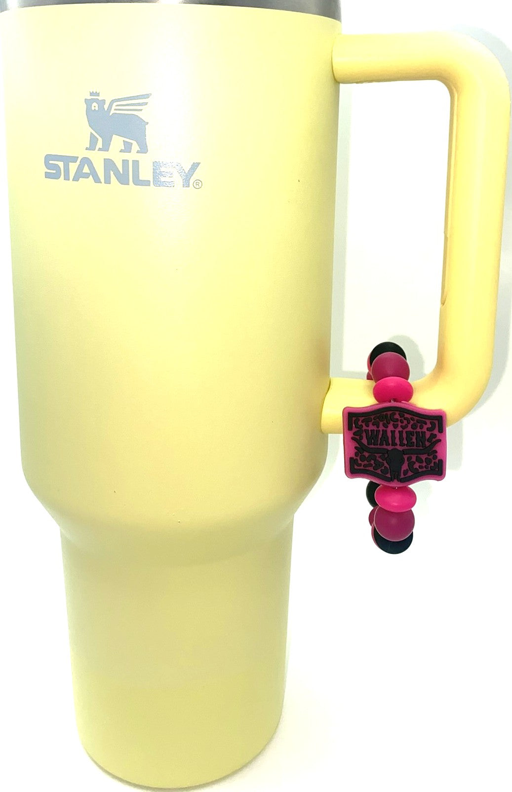 Country Music Star Singer Black On Pink Belt Buckle Stanley Tumbler Cup Handle Charm