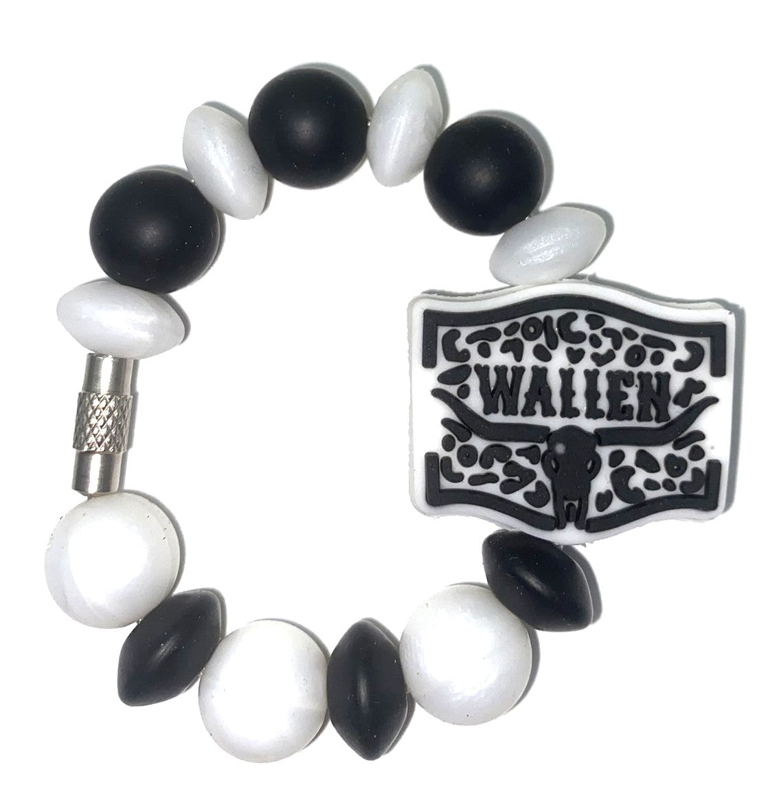 Country Music Star Singer Black On White Belt Buckle Stanley Tumbler Cup Handle Charm
