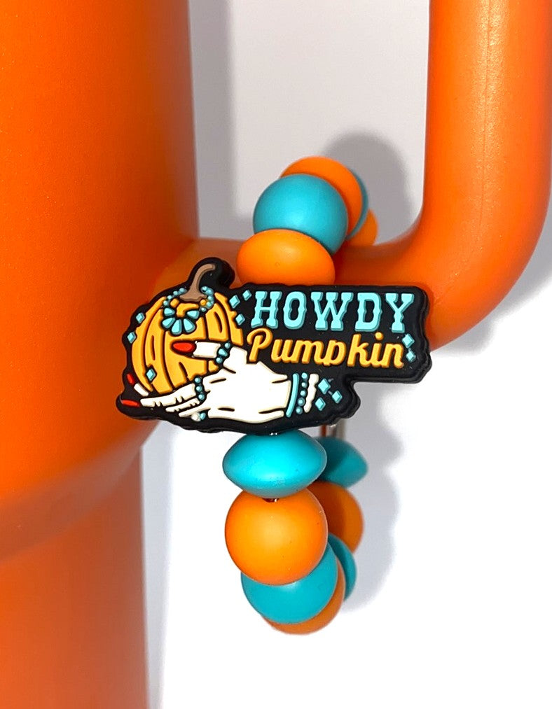Western Howdy Pumpkin Stanley Tumbler Cup Handle Charm