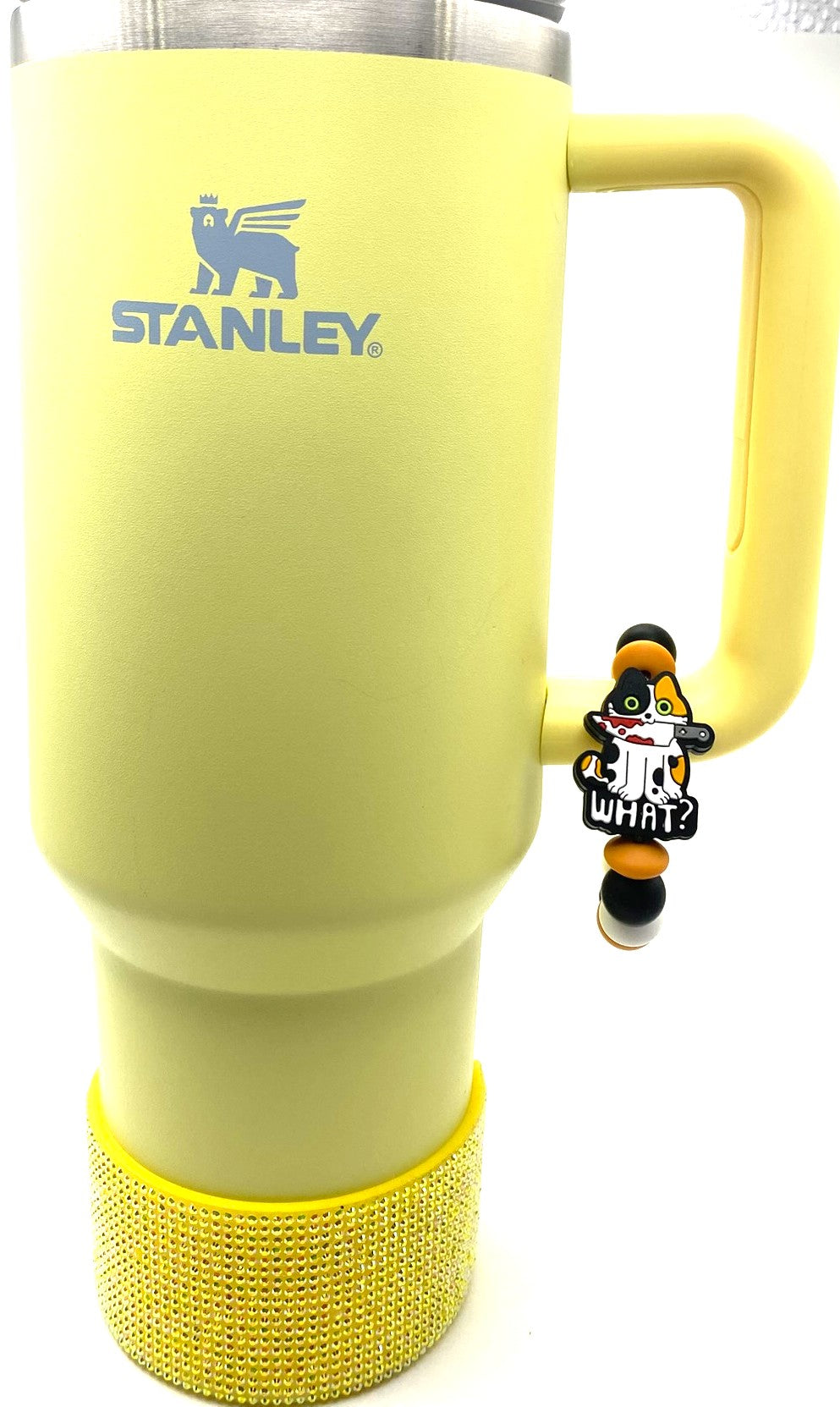 What? Calico Cat w/Bloody Knife Stanley Tumbler Cup Handle Charm