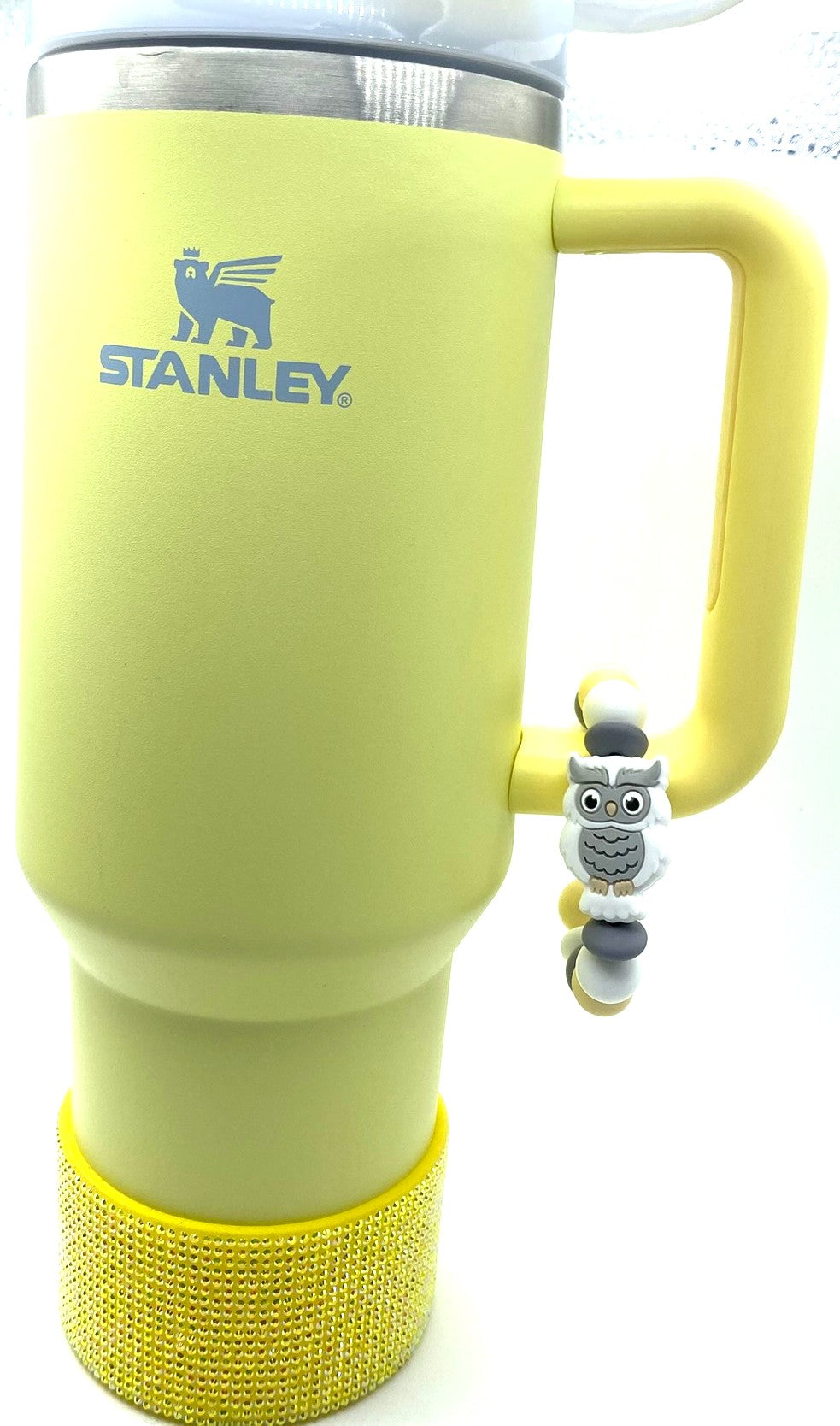 White Owl Stanley Tumbler Cup Handle Charm