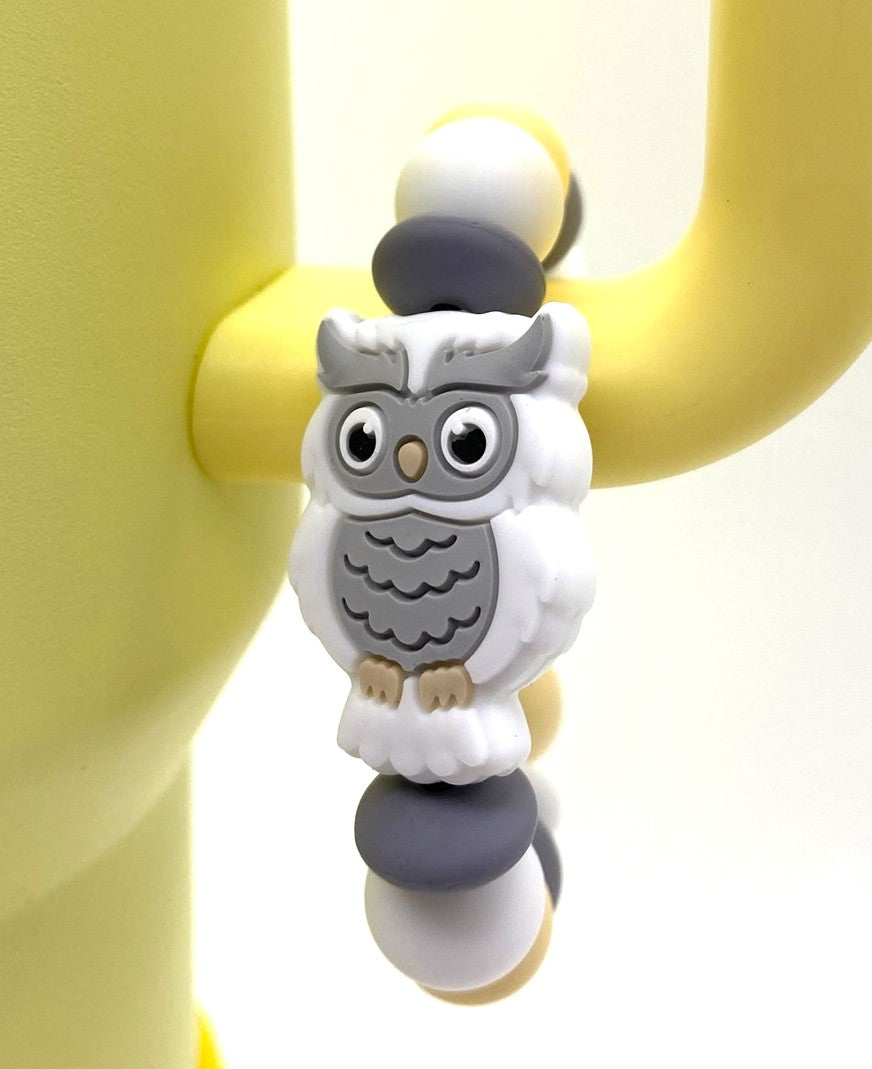 White Owl Stanley Tumbler Cup Handle Charm
