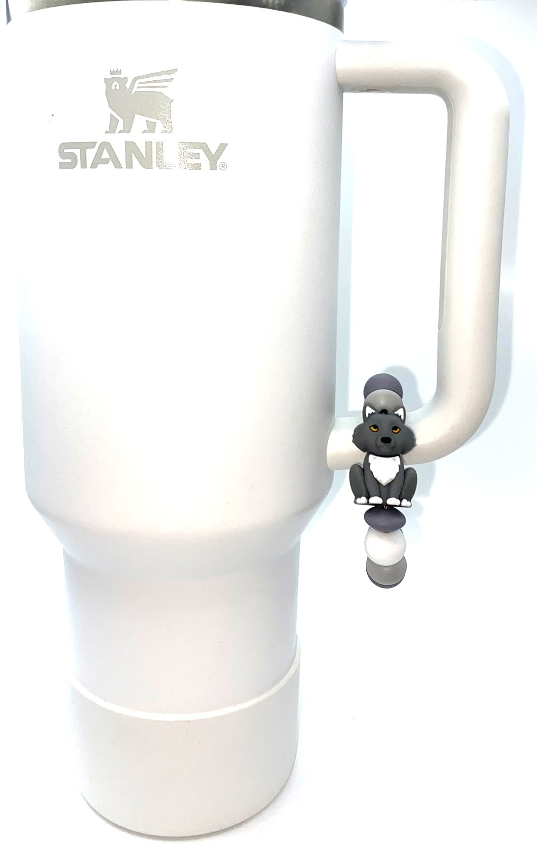 Gray Wolf 3D Stanley Tumbler Cup Handle Charm