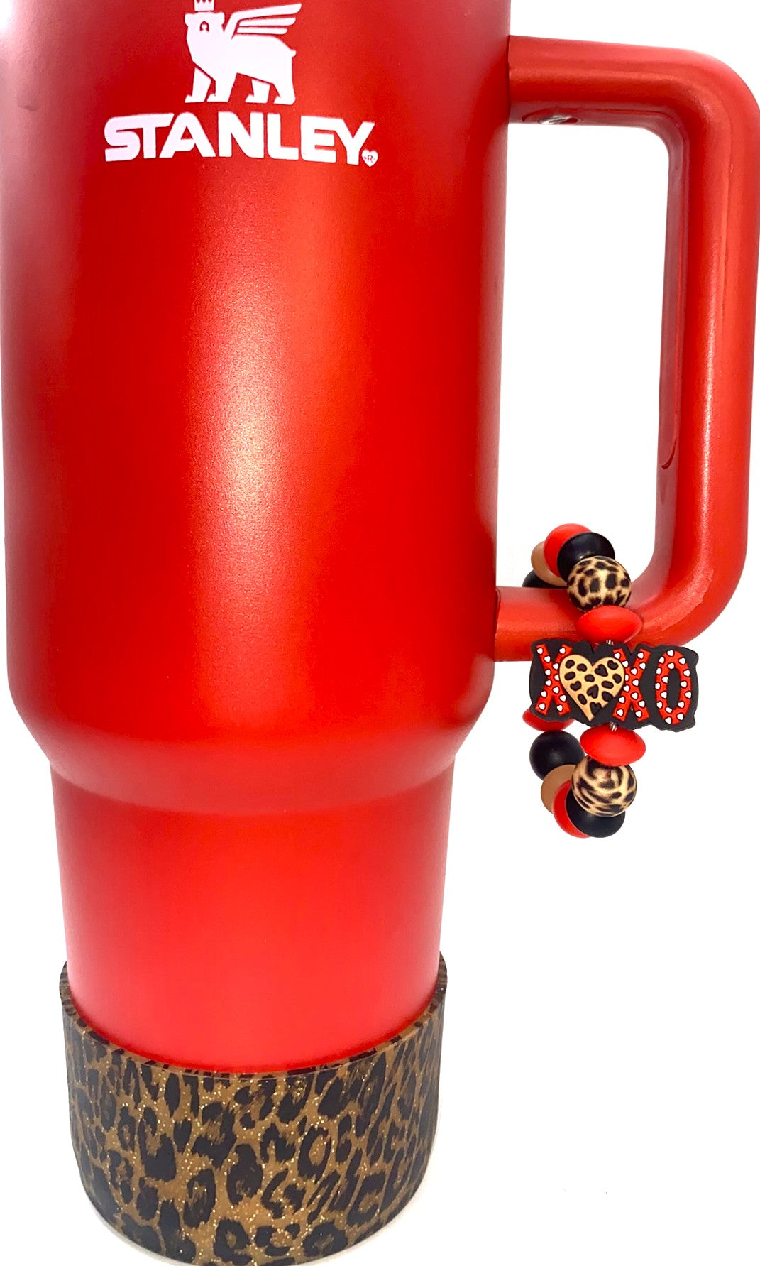 XOXO Leopard Print Polka Dot Valentine Stanley Tumbler Cup Handle Charm