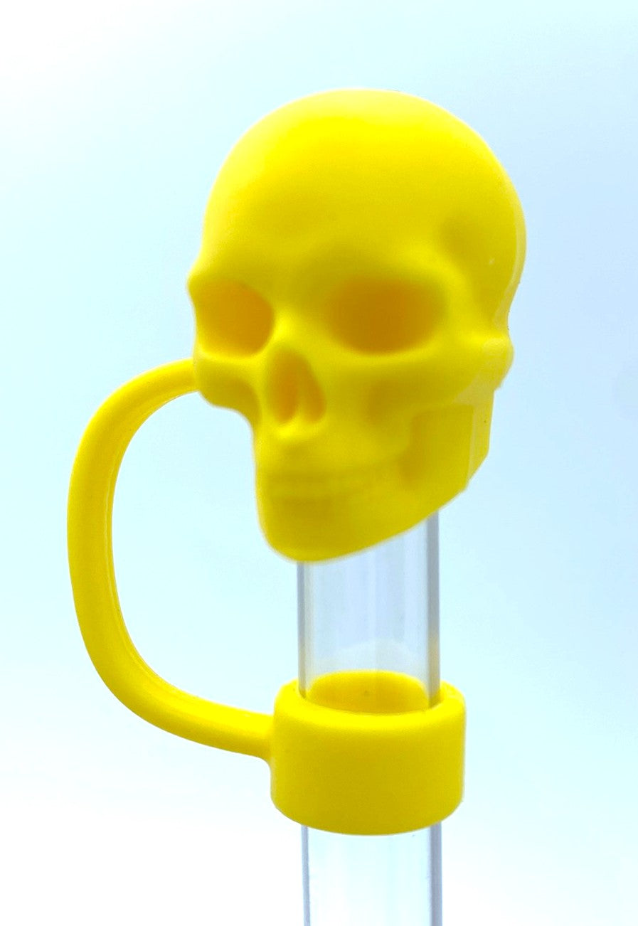 Yellow Skull 3D Straw Topper