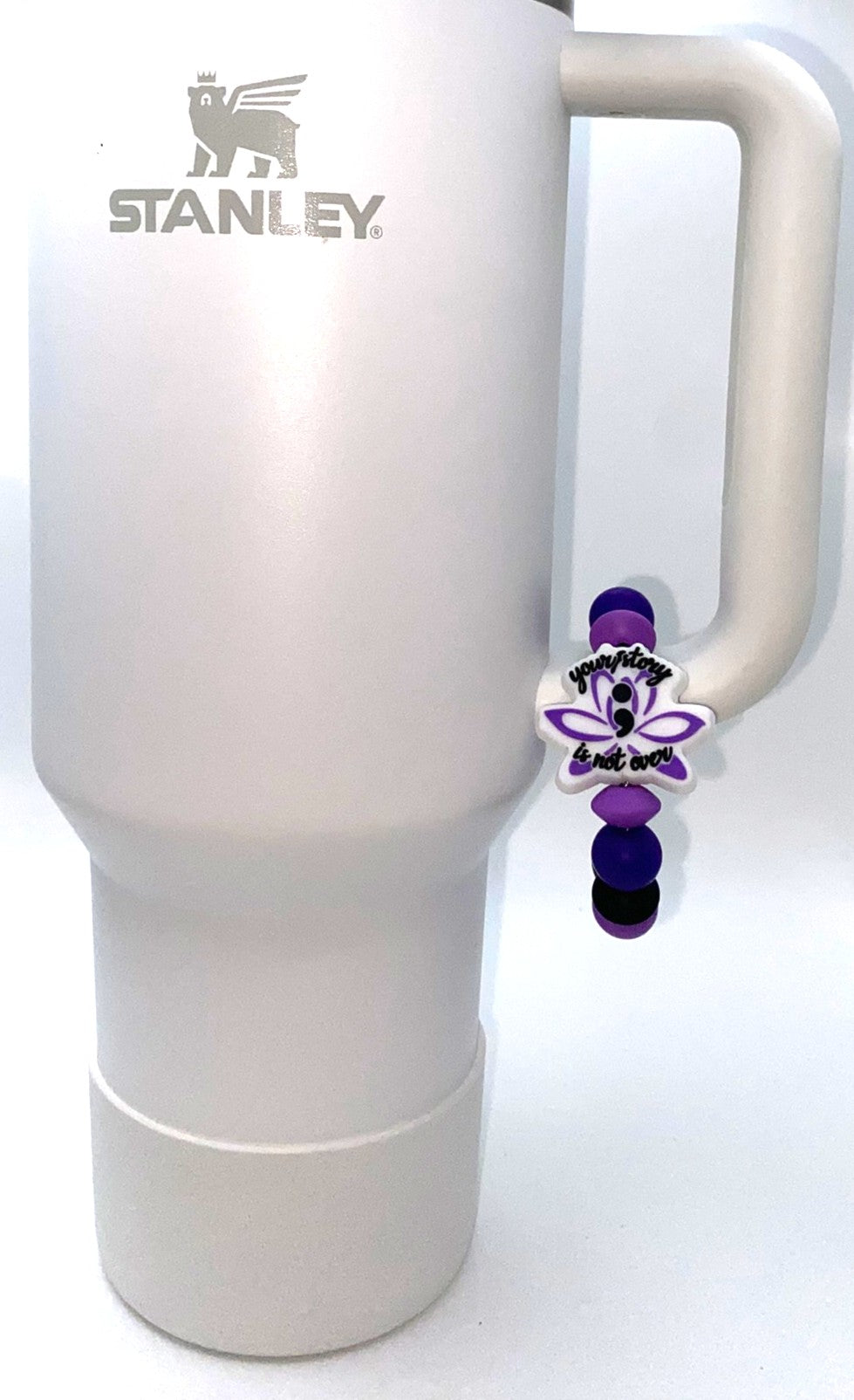 Your Story Is Not Over Lotus Semi Colon Suicide Awareness Stanley Tumbler Cup Handle Charm