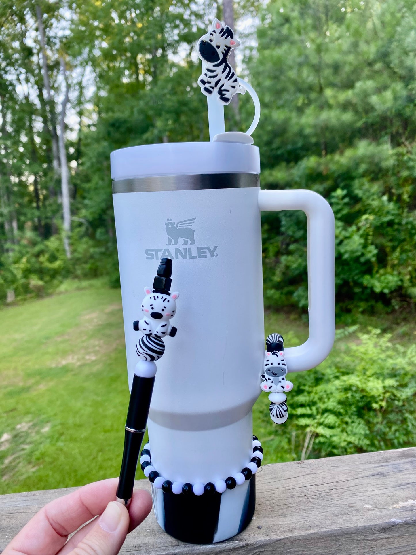 Black & White Swirl Stanley Tumbler Boot Sleeve #107