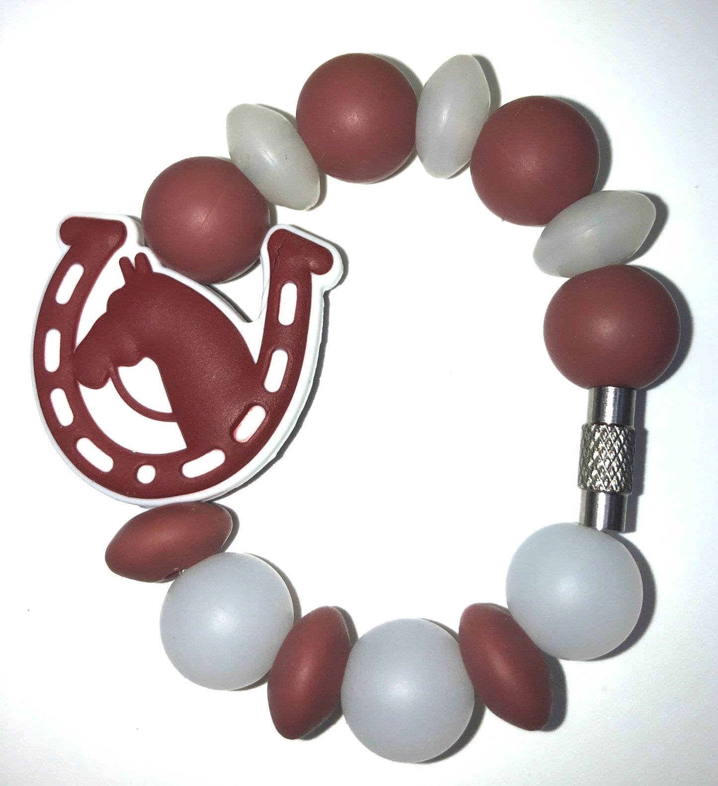 Brown Horseshoe Horse Head Stanley Tumbler Cup Handle Charm