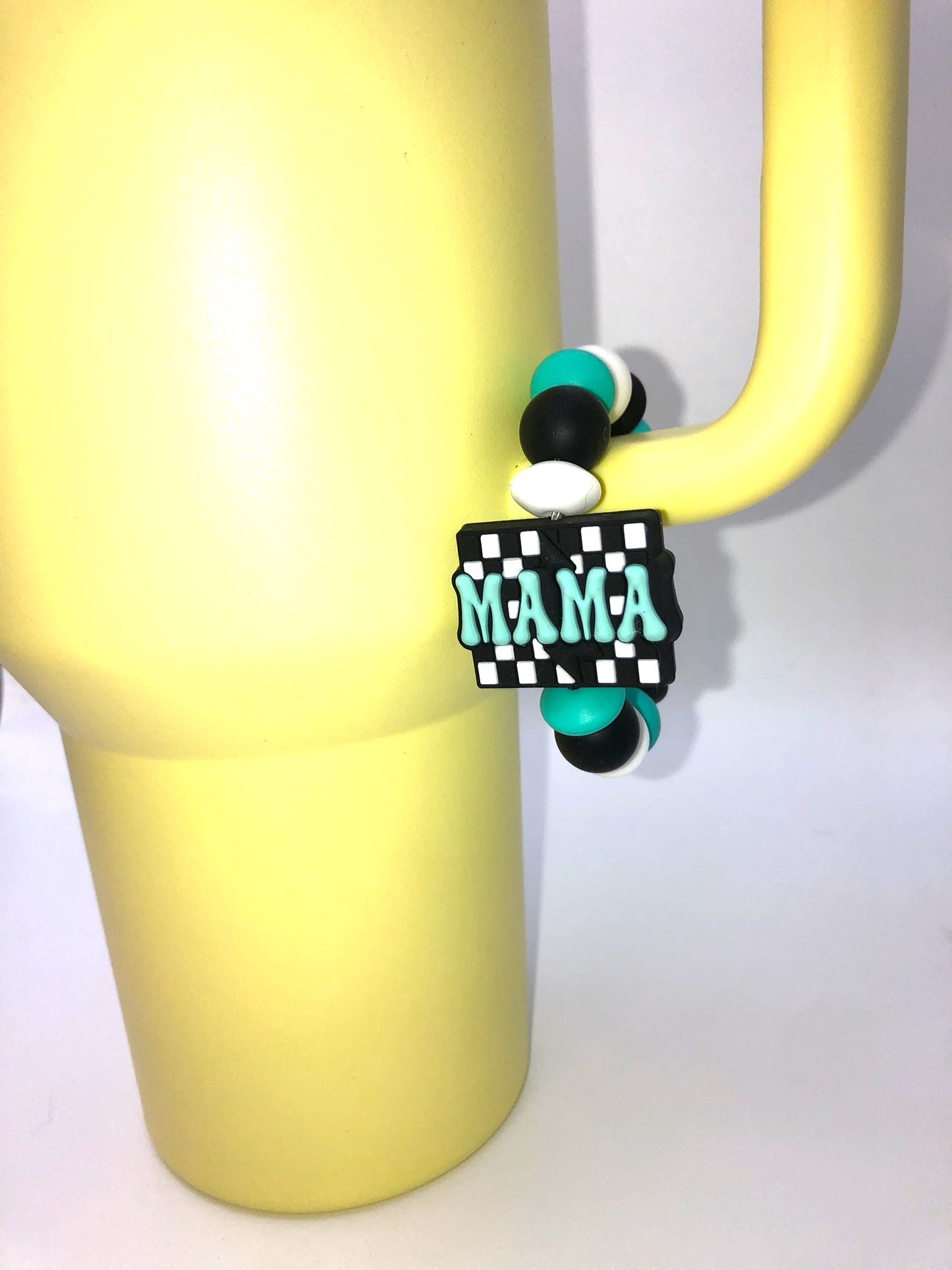 Mama Checkerboard Stanley Tumbler Cup Handle Charm