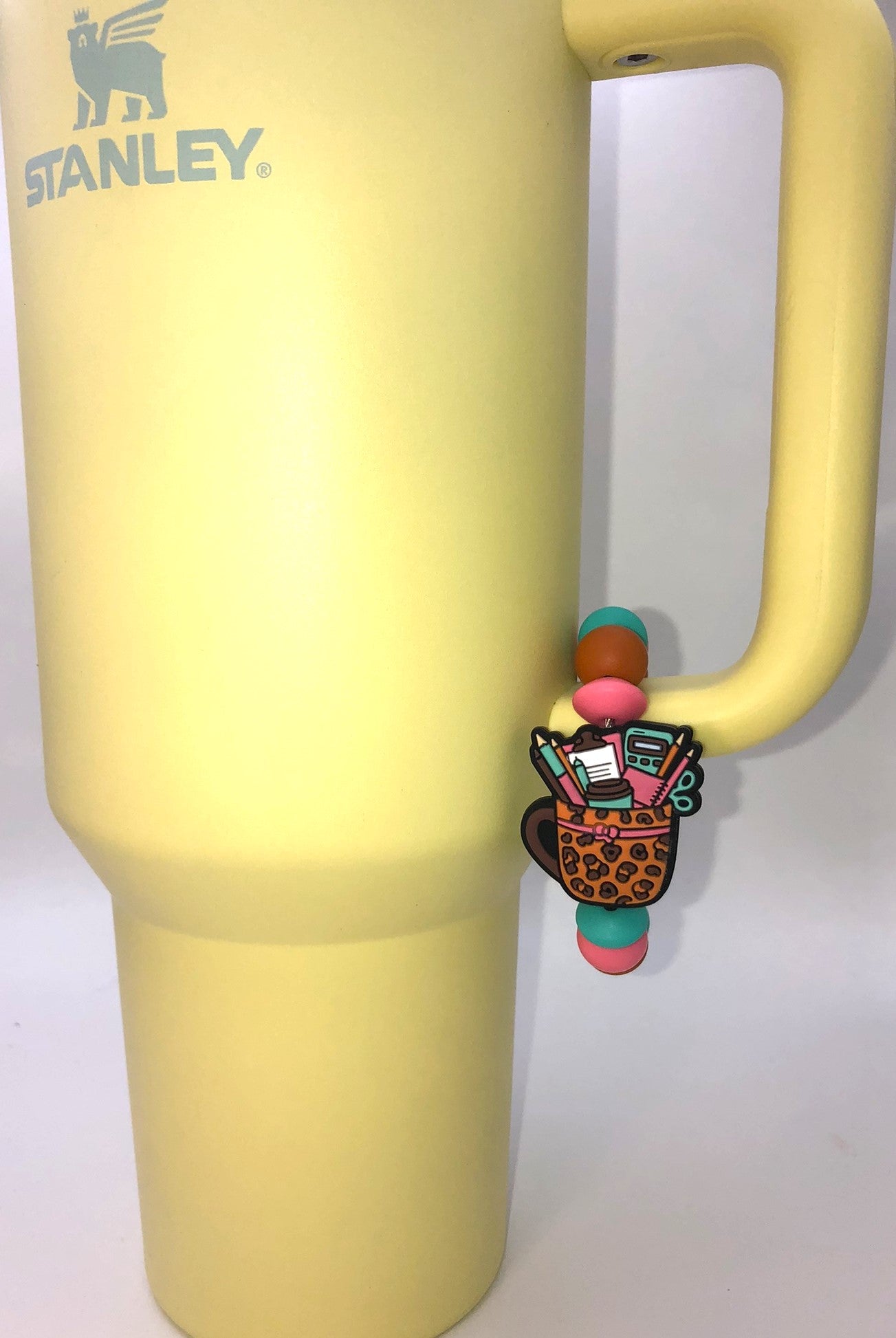 Office Life Work Leopard Mug Office Supplies Stanley Tumbler Cup Handle Charm