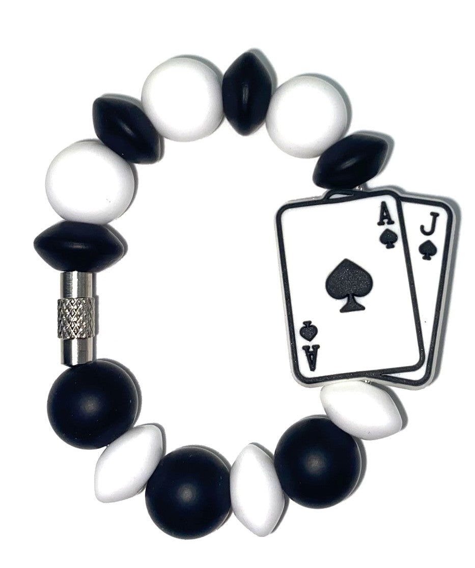 21 Black Jack Hand Card Game Stanley Tumbler Cup Handle Charm