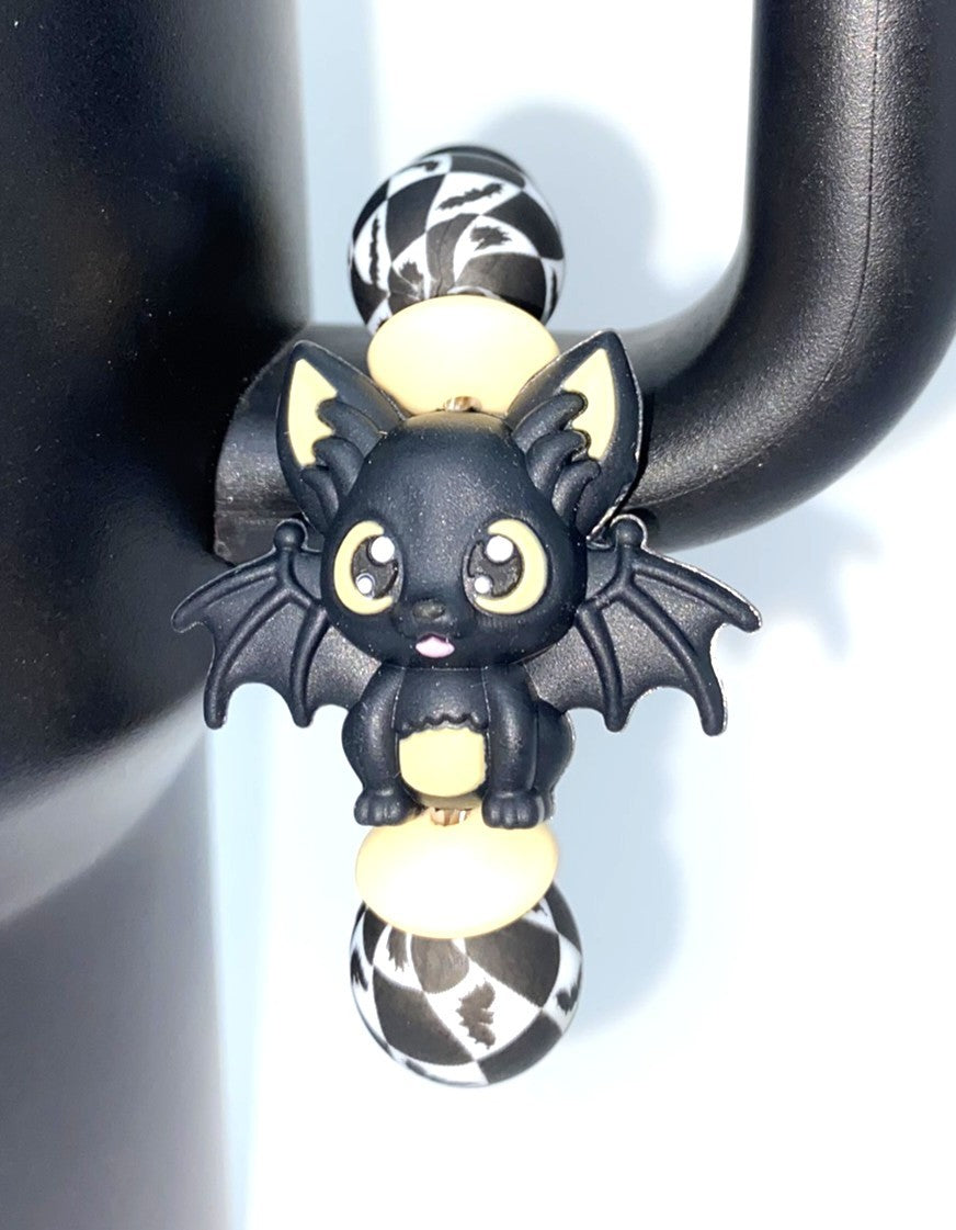 Black Bat 3D Halloween Stanley Tumbler Cup Handle Charm