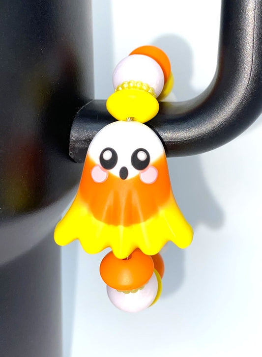 Candy Corn Ghost 3D Halloween Stanley Tumbler Cup Handle Charm