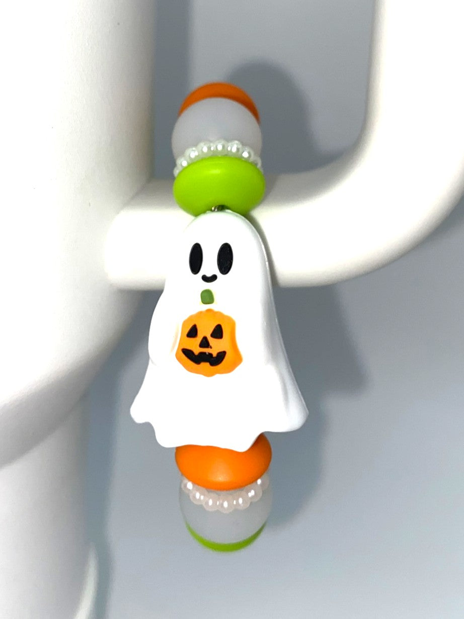 Ghost w/Jack-O-Lantern 3D Halloween Stanley Tumbler Cup Handle Charm