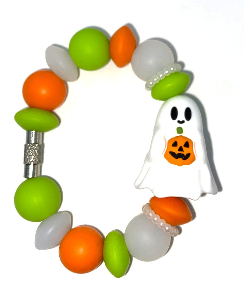 Ghost w/Jack-O-Lantern 3D Halloween Stanley Tumbler Cup Handle Charm