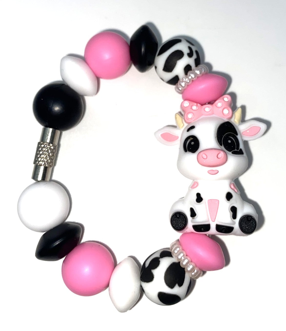 Girl Cow w/Pink Bow 3D Stanley Tumbler Cup Handle Charm