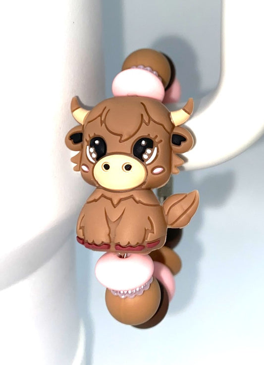 Highland Cow Cute 3D Stanley Tumbler Cup Handle Charm