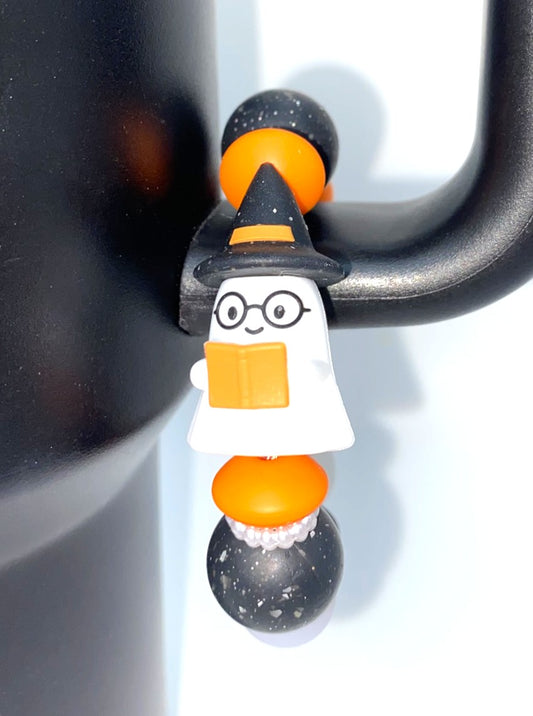 Professor Book Ghost 3D Halloween Stanley Tumbler Cup Handle Charm