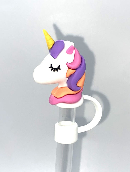 Unicorn Head 3D Straw Topper