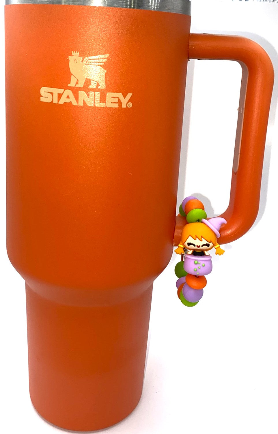 Cute Witch In Cauldron 3D Halloween Stanley Tumbler Cup Handle Charm