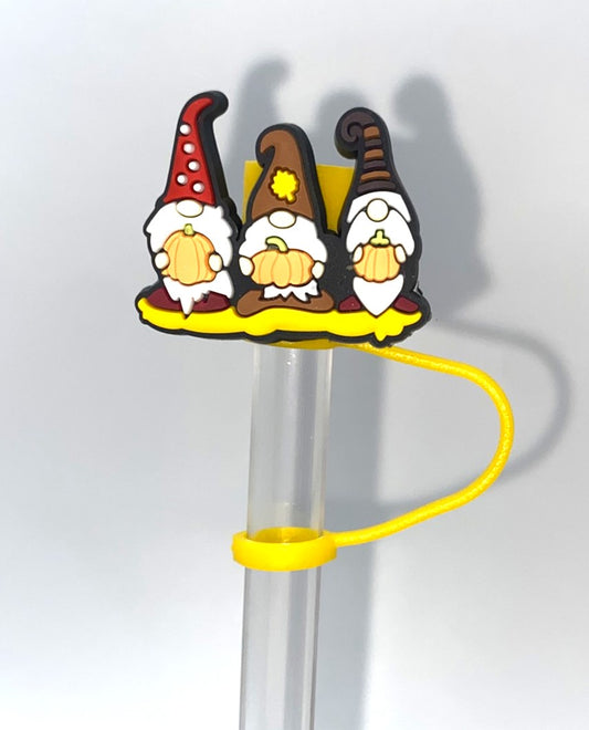 3 Fall Gnomes Straw Topper