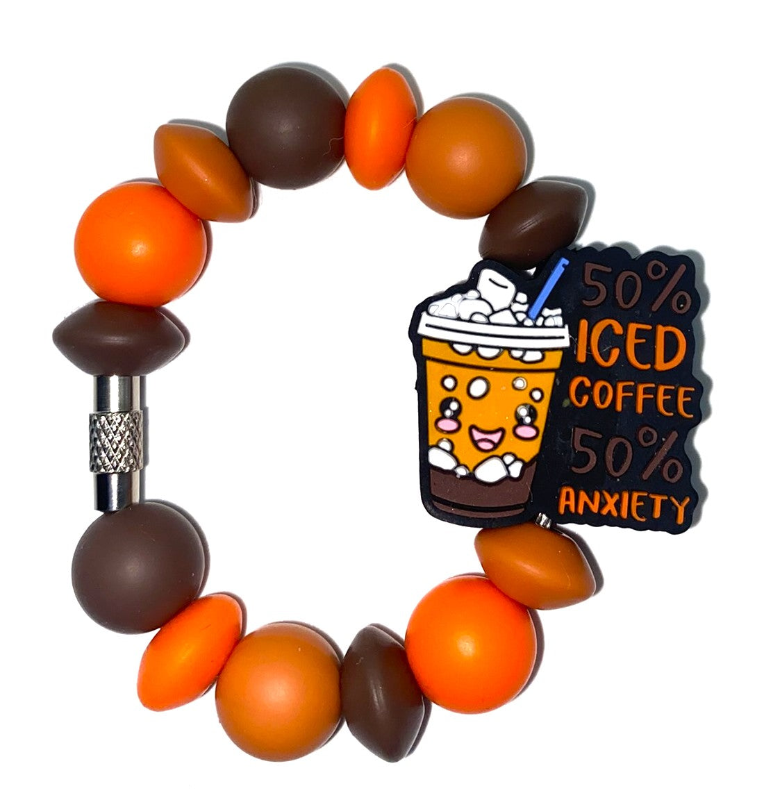 50% Iced Coffee 50% Anxiety Funny Stanley Tumbler Cup Handle Charm