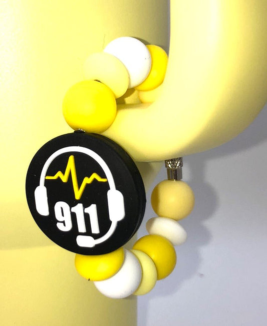 911 Dispatcher Medical Police First Responder Stanley Tumbler Cup Handle Charm - Plum Branch Creations