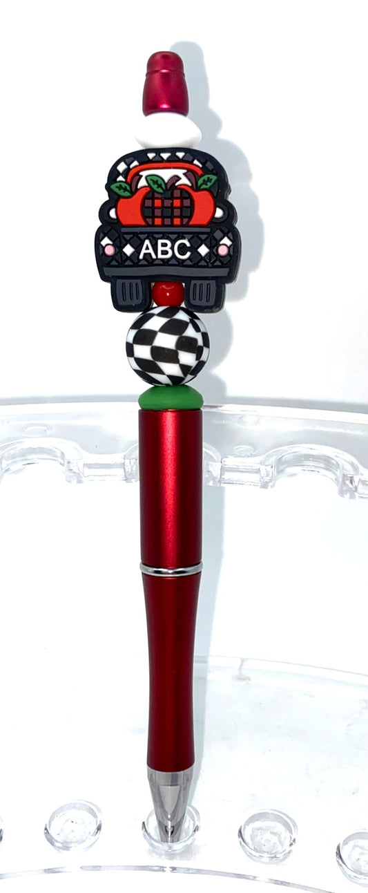 ABC Plaid Truck Beaded Pen