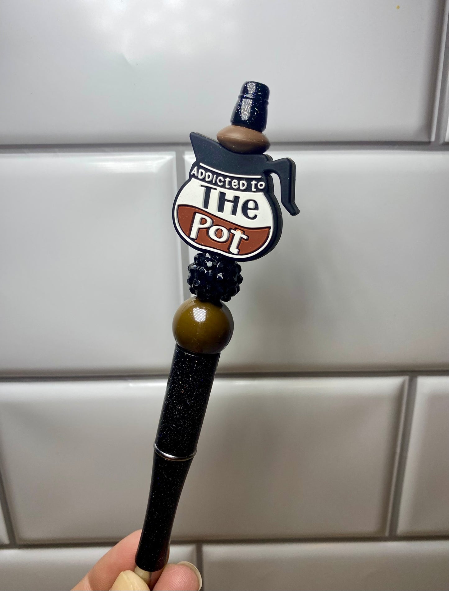 Addicted To The Pot Coffee Beaded Pen