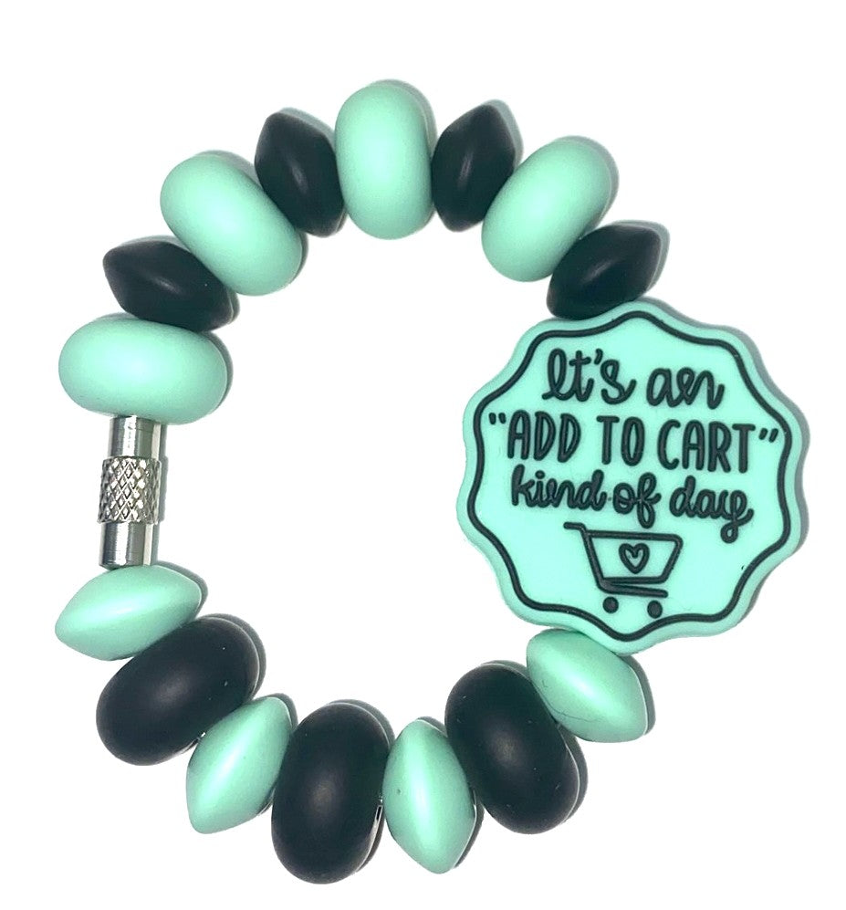 It's An Add To Cart Kinda Day Mint Green Double-sided Stanley Tumbler Cup Handle Charm