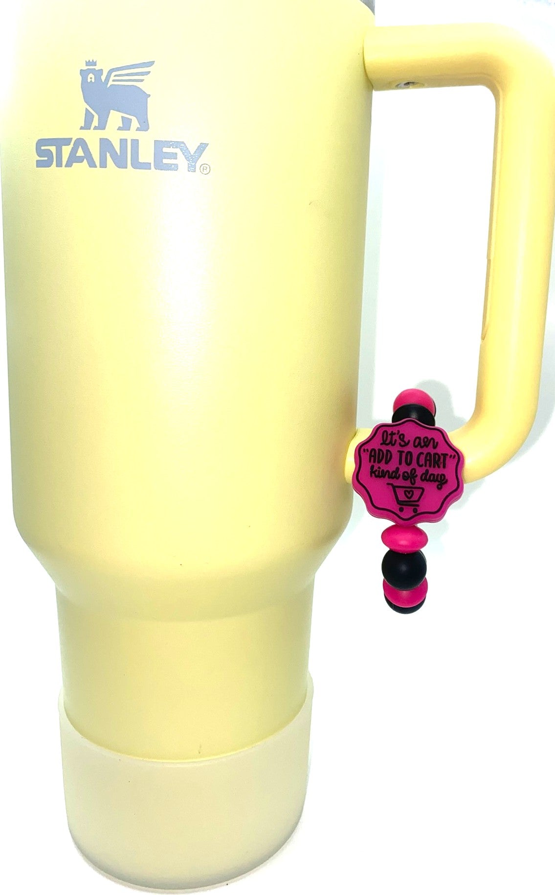 It's An Add To Cart Kinda Day Pink Double-sided Stanley Tumbler Cup Handle Charm