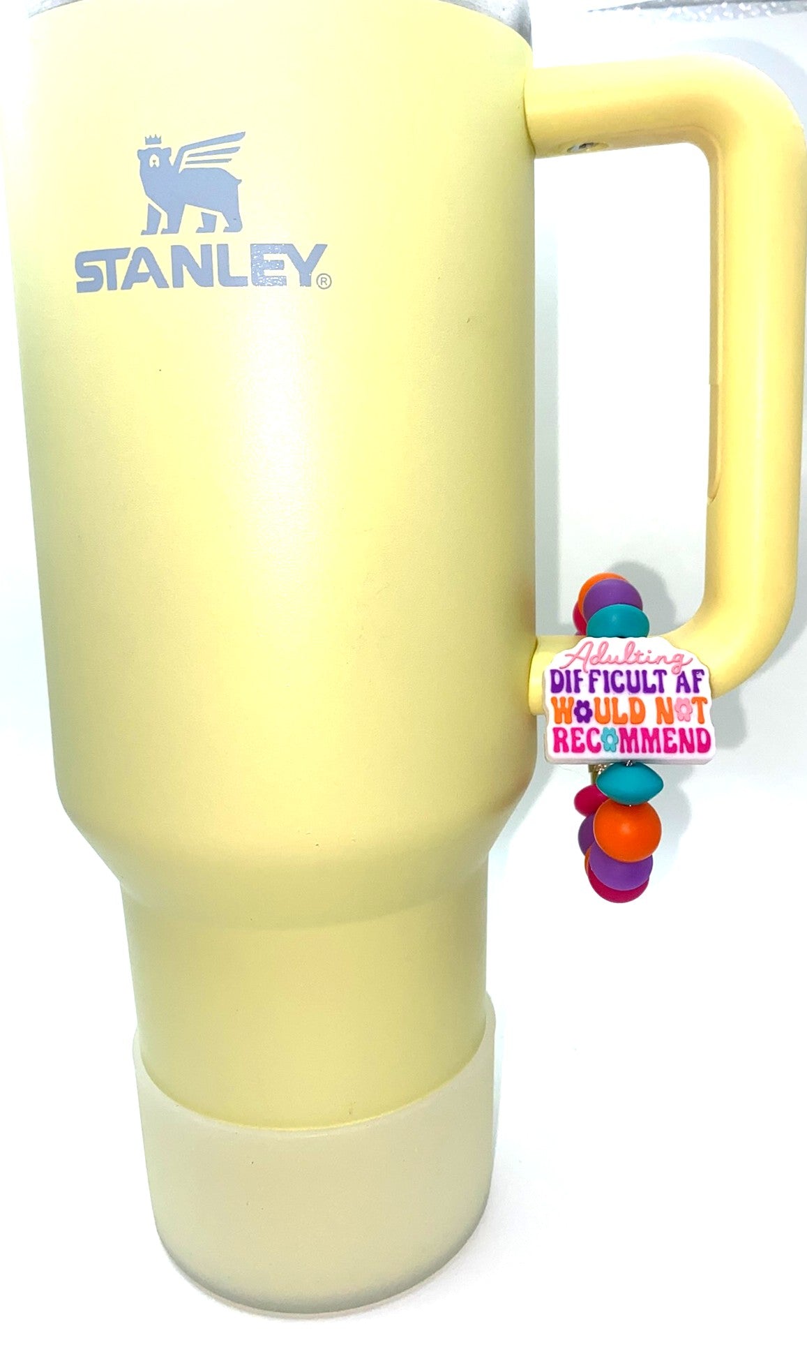 Adulting Difficult AF Would Not Recommend Funny Stanley Tumbler Cup Handle Charm
