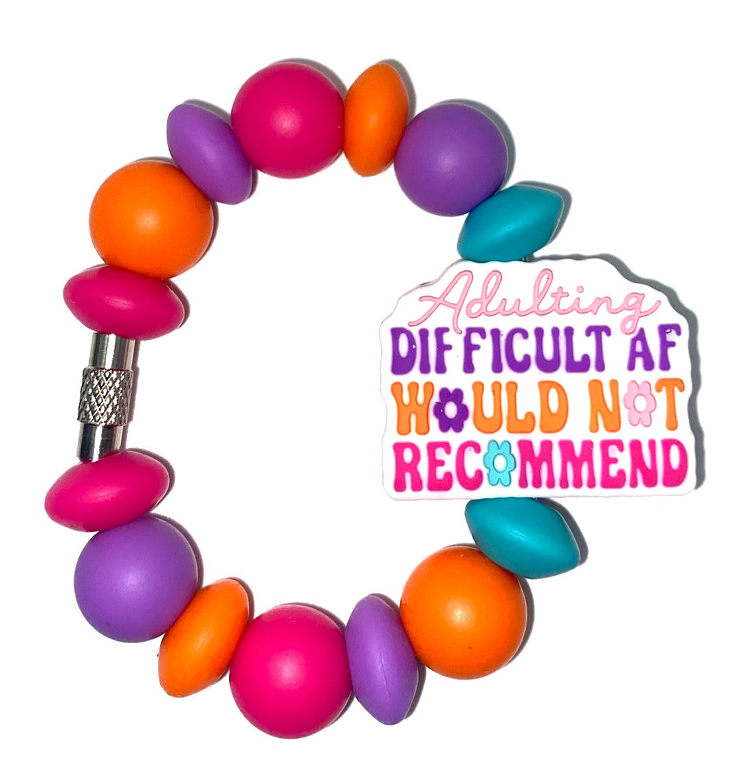 Adulting Difficult AF Would Not Recommend Funny Stanley Tumbler Cup Handle Charm