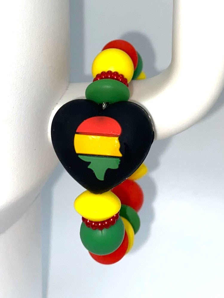 Black History 3D Heart Double-Sided Stanley Tumbler Cup Handle Charm