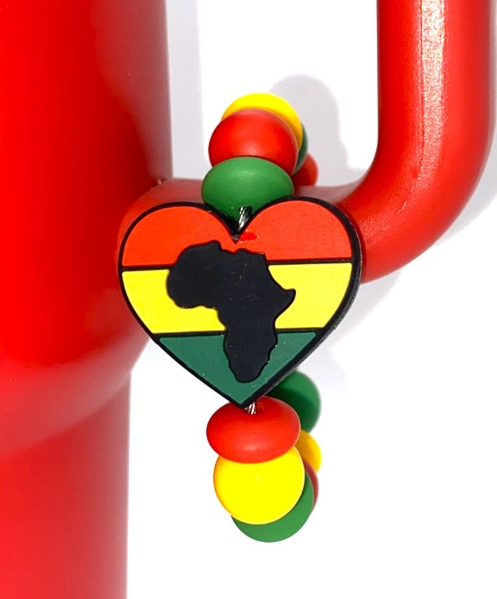 African Heart Juneteenth Stanley Tumbler Cup Handle Charm