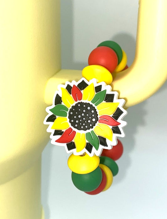 African Flower Juneteenth Stanley Tumbler Cup Handle Charm