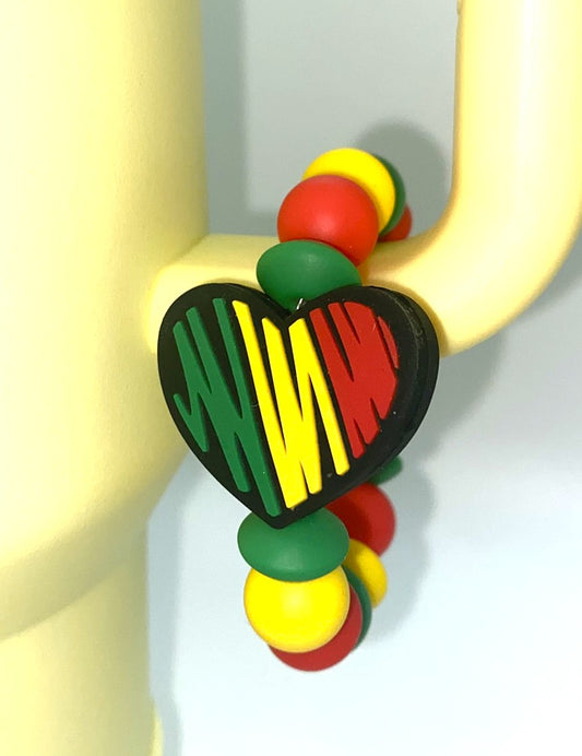 African Heart Juneteenth Stanley Tumbler Cup Handle Charm