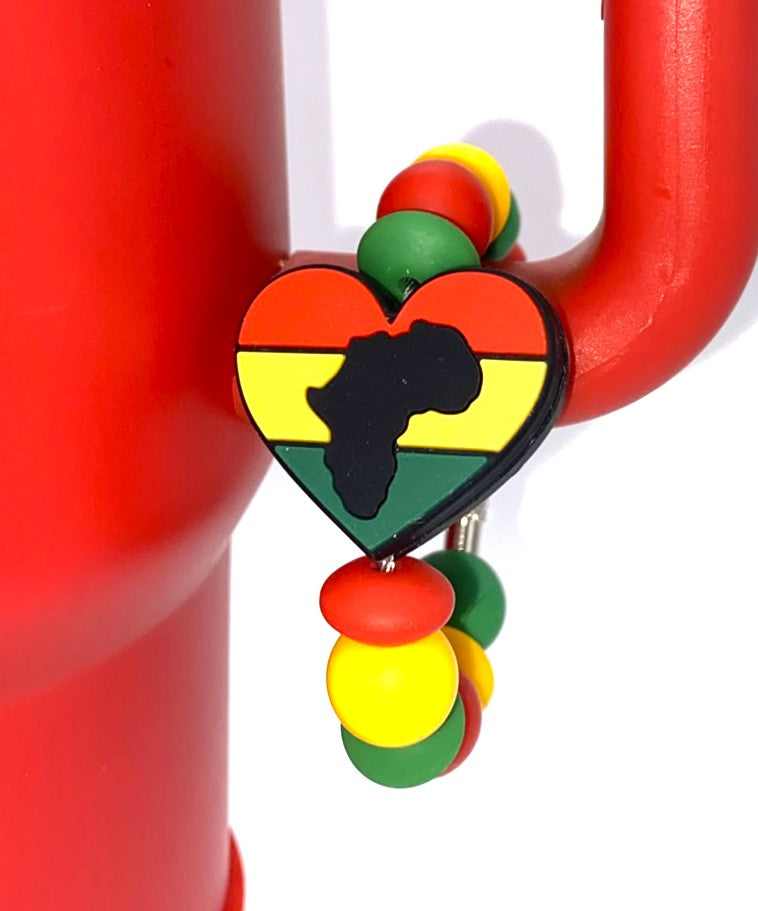 African Heart Juneteenth Stanley Tumbler Cup Handle Charm