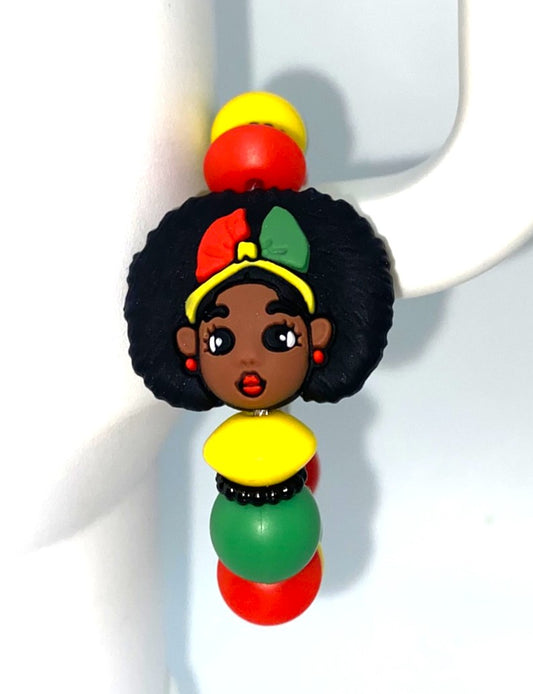 African American Woman 3D Stanley Tumbler Cup Handle Charm