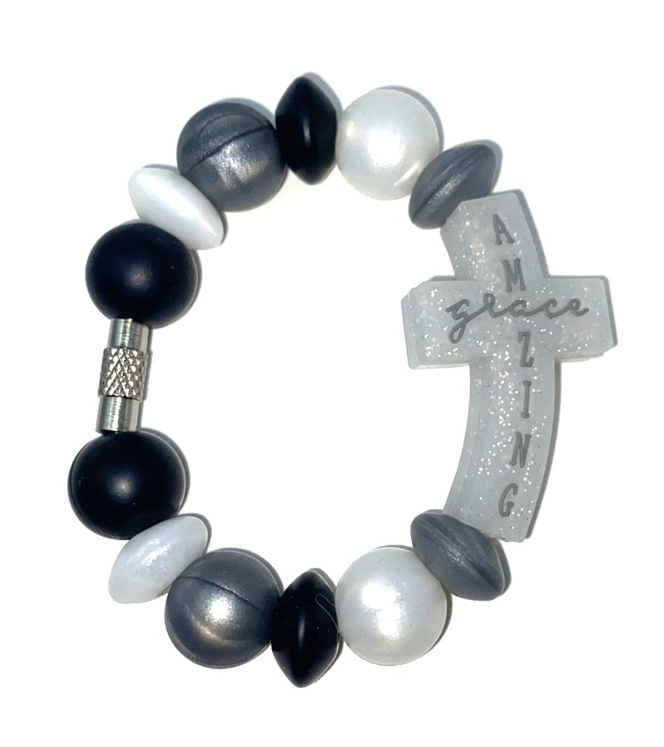 Amazing Grace Glitter Cross Stanley Tumbler Cup Handle Charm