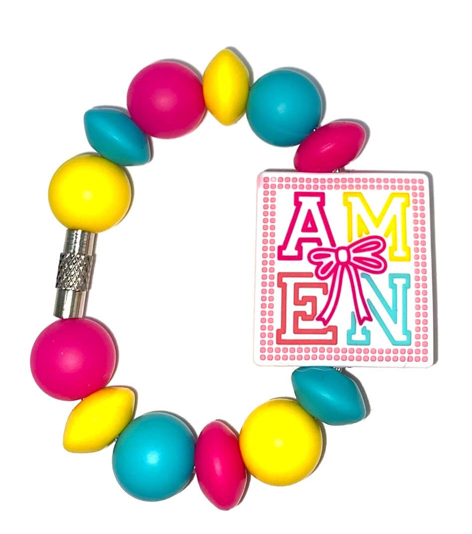 Amen Bow White Square Stanley Tumbler Cup Handle Charm
